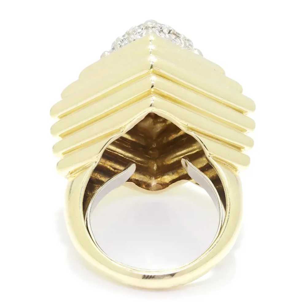Vintage Round Diamond Step Ring 18K Yellow Gold 0… - image 8