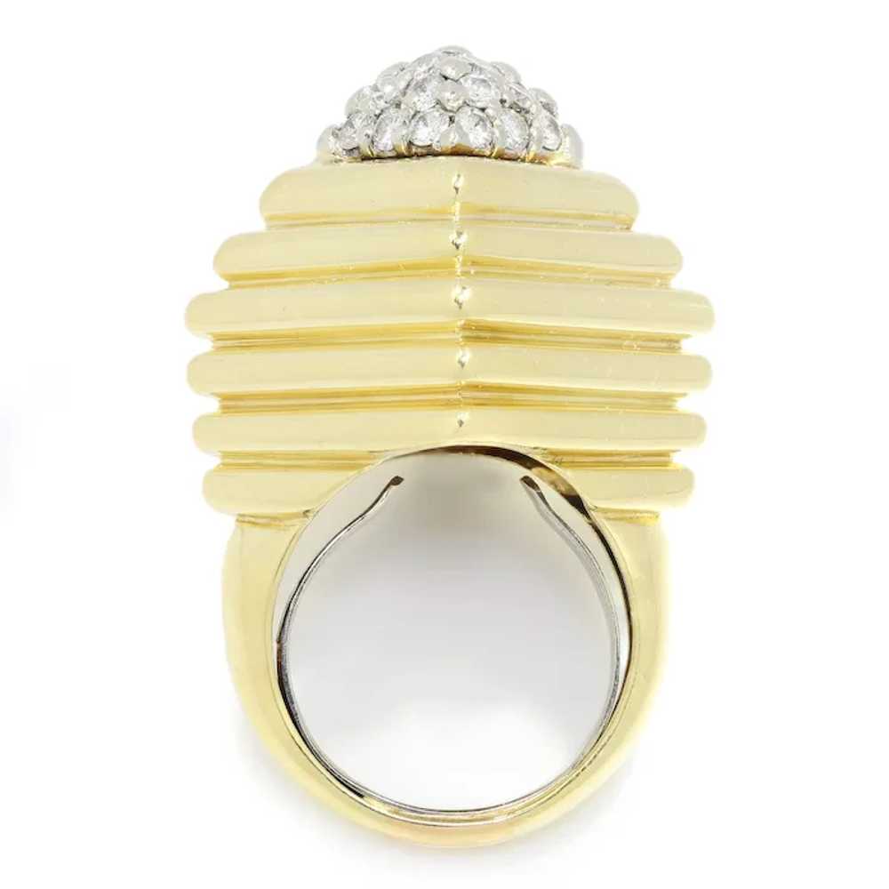 Vintage Round Diamond Step Ring 18K Yellow Gold 0… - image 9
