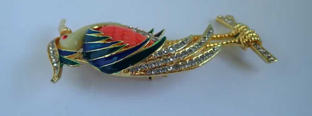 Vintage Unsigned Hattie Carnegie Heron Brooch Pin - image 4