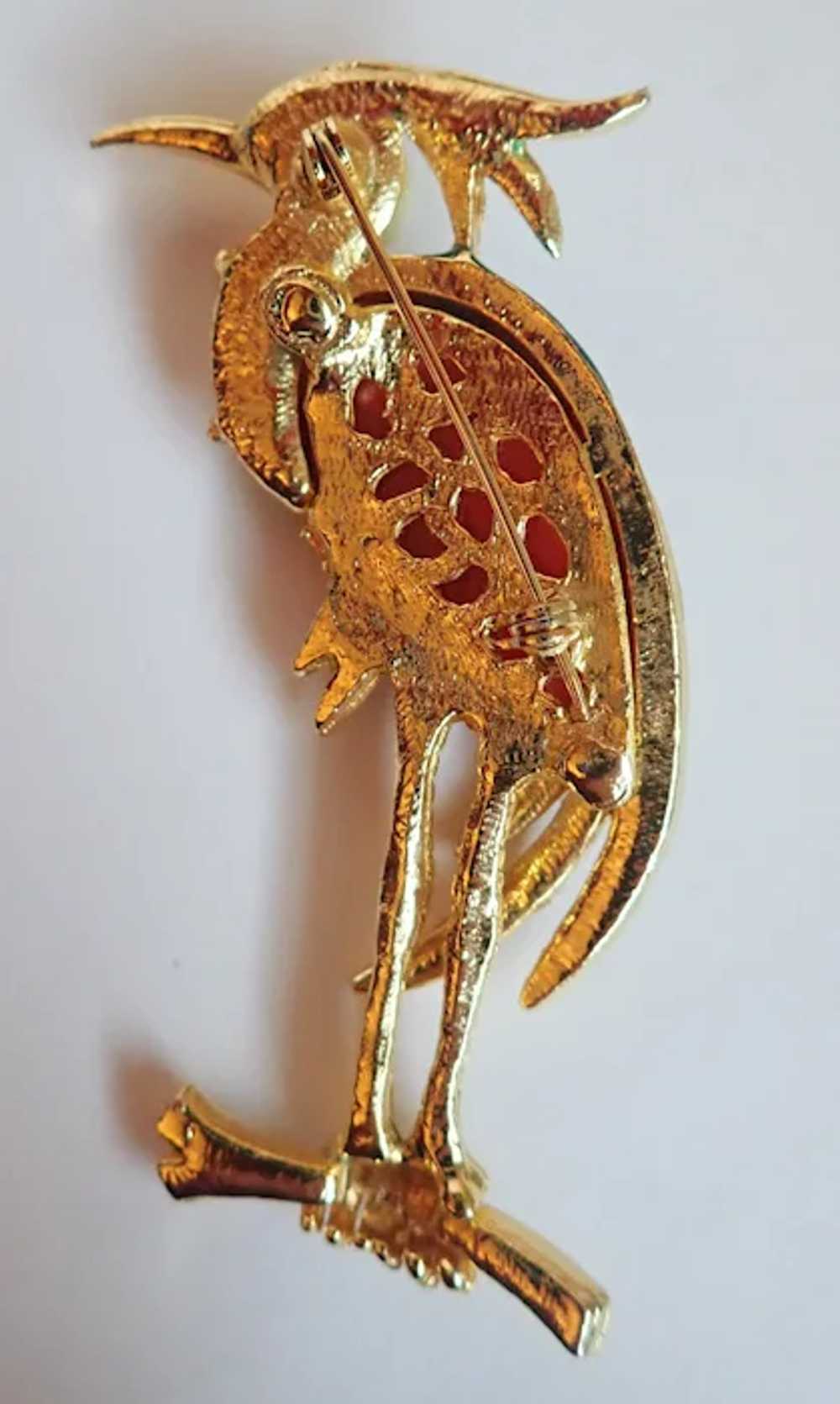 Vintage Unsigned Hattie Carnegie Heron Brooch Pin - image 5