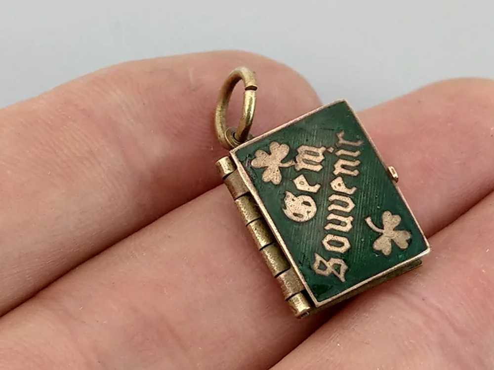Irish Miniature Enamelled Souvenir Book Charm Ena… - image 2