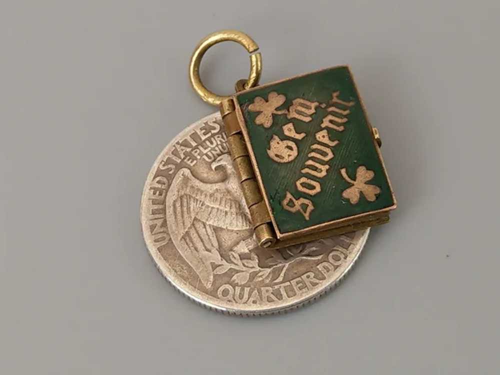 Irish Miniature Enamelled Souvenir Book Charm Ena… - image 5