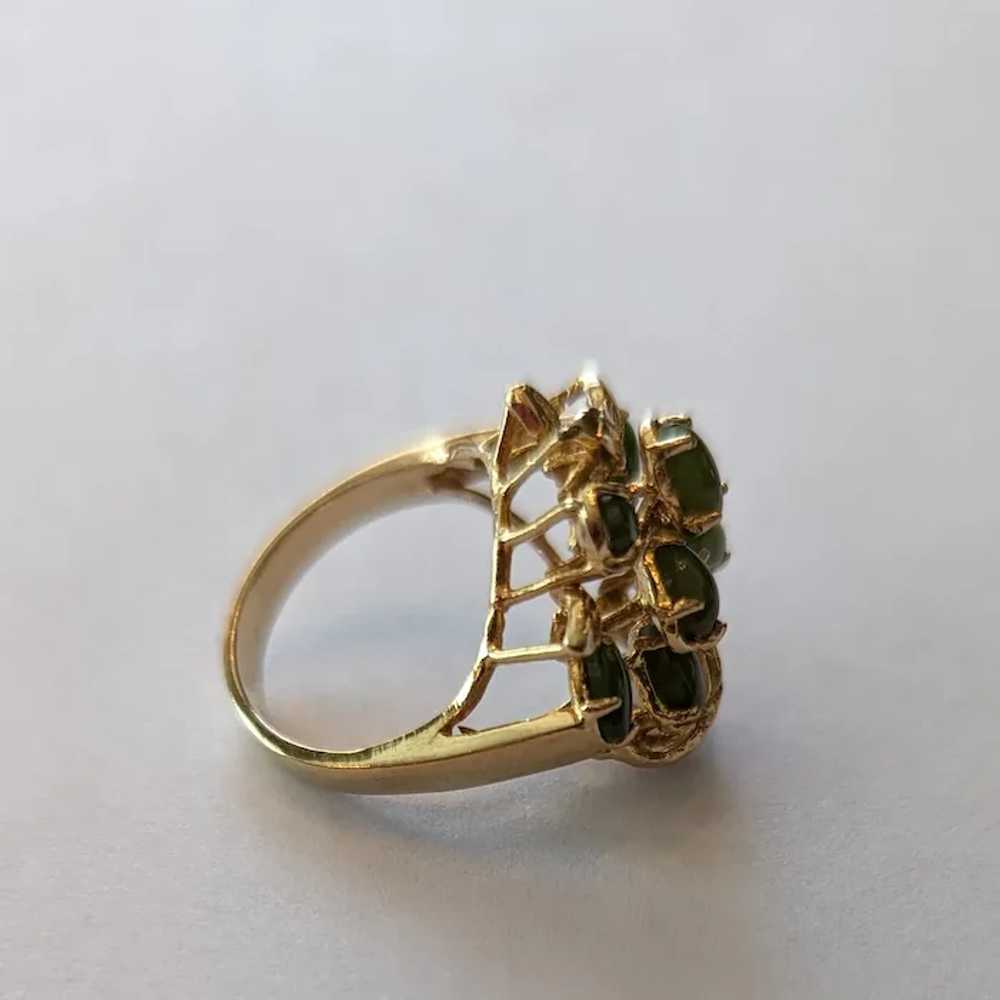 Floral Jade Fashion Ring - image 2