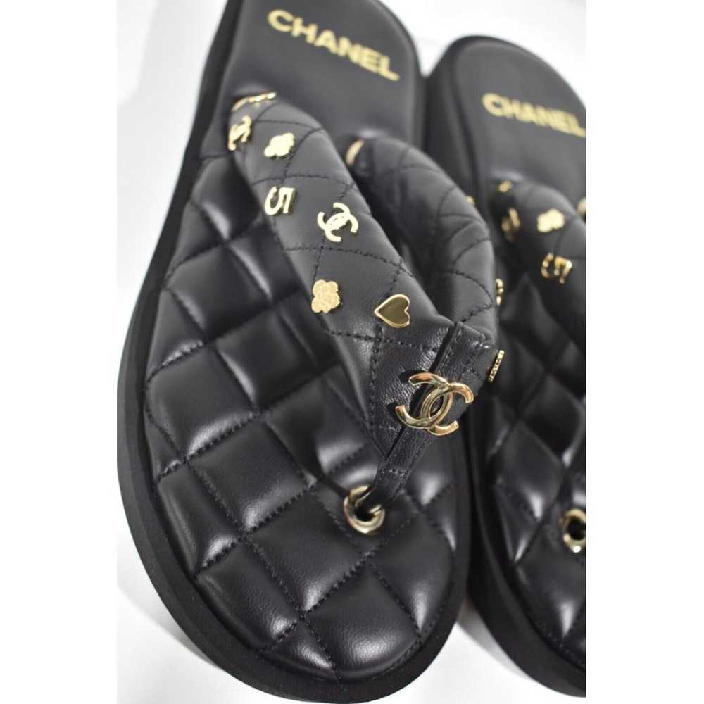 Chanel Leather flip flops - image 8