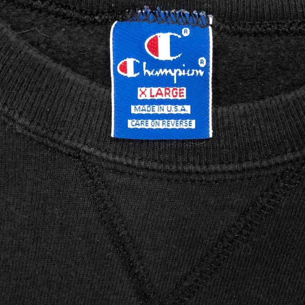 Vintage Champion Black Blank Crewneck Sweatshirt … - image 3