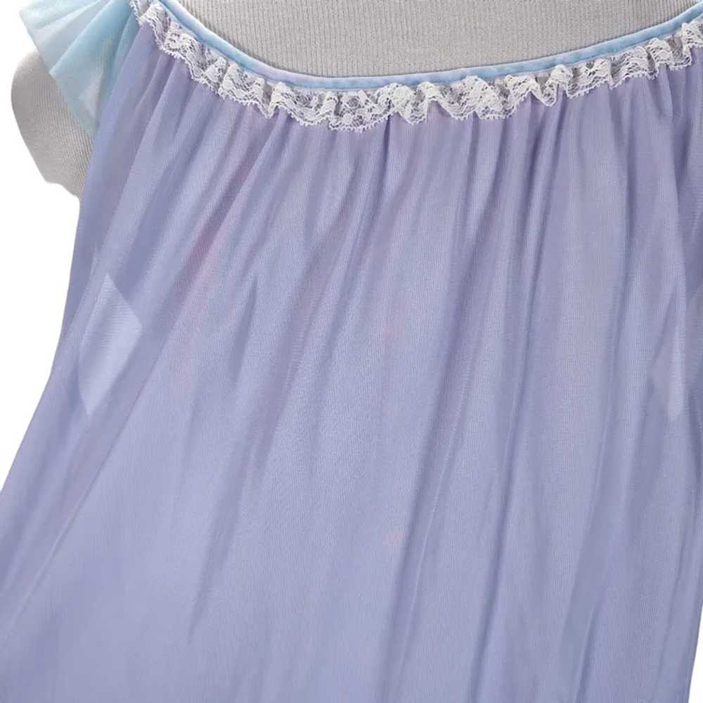 60s Sheer Nylon Chiffon Nightgown Size M/L Lilac … - image 11