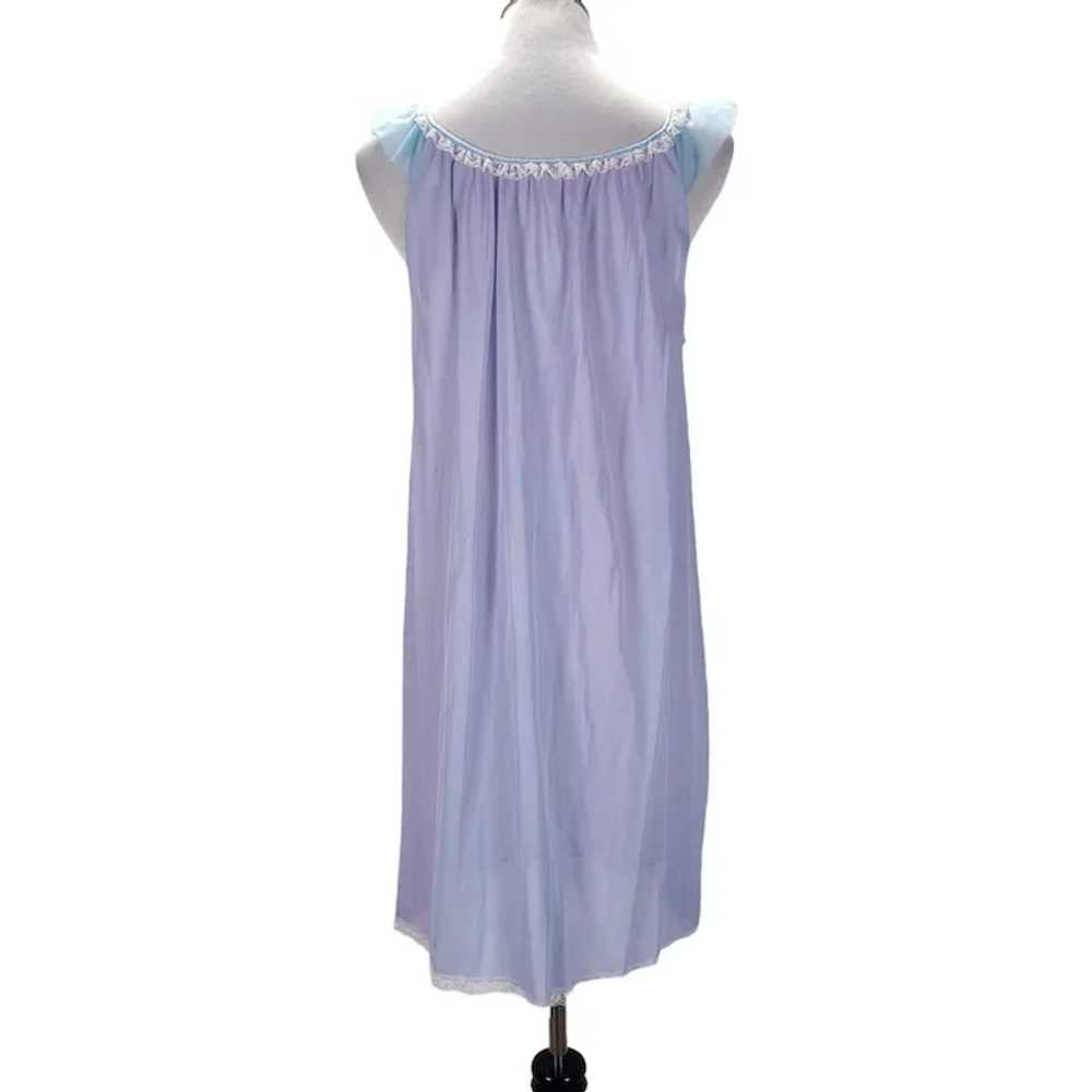 60s Sheer Nylon Chiffon Nightgown Size M/L Lilac … - image 3