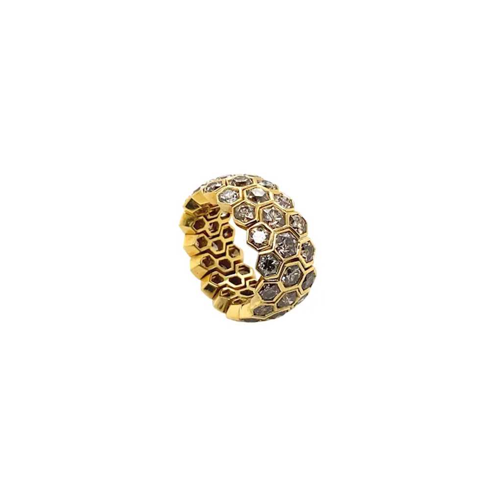 18K Yellow Gold Fancy Color Diamond Band - image 3