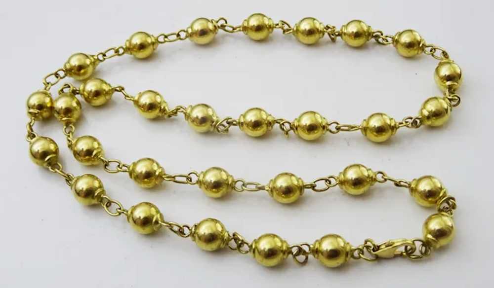 Vintage 18 karat gold French Ball Necklace - image 2