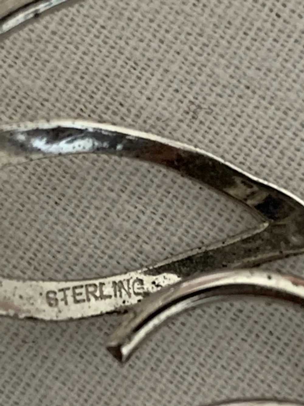 Vintage Sterling Cultured Pearl Brooch Pin - image 3