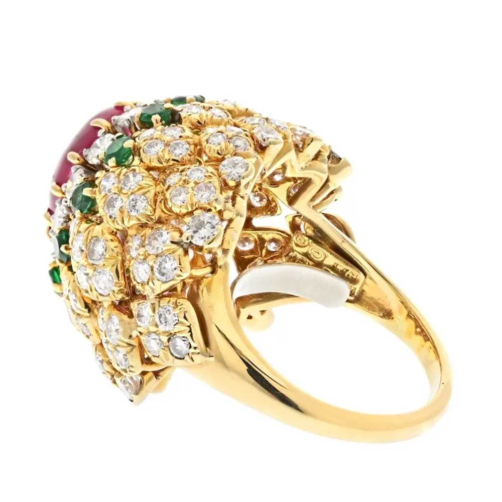 David Webb 18K Yellow Gold 1970's Ruby, Diamond a… - image 3