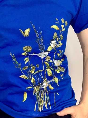 Butterfly Birds + Wildflower Vintage Tee Shirt