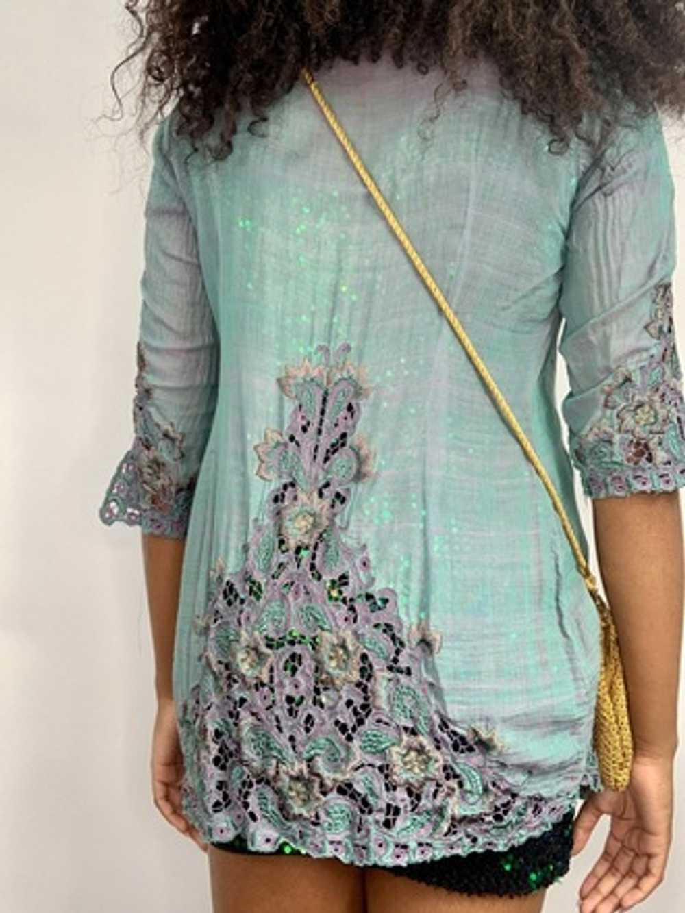 Embroidered + Lace Lightweight Blouse - image 4