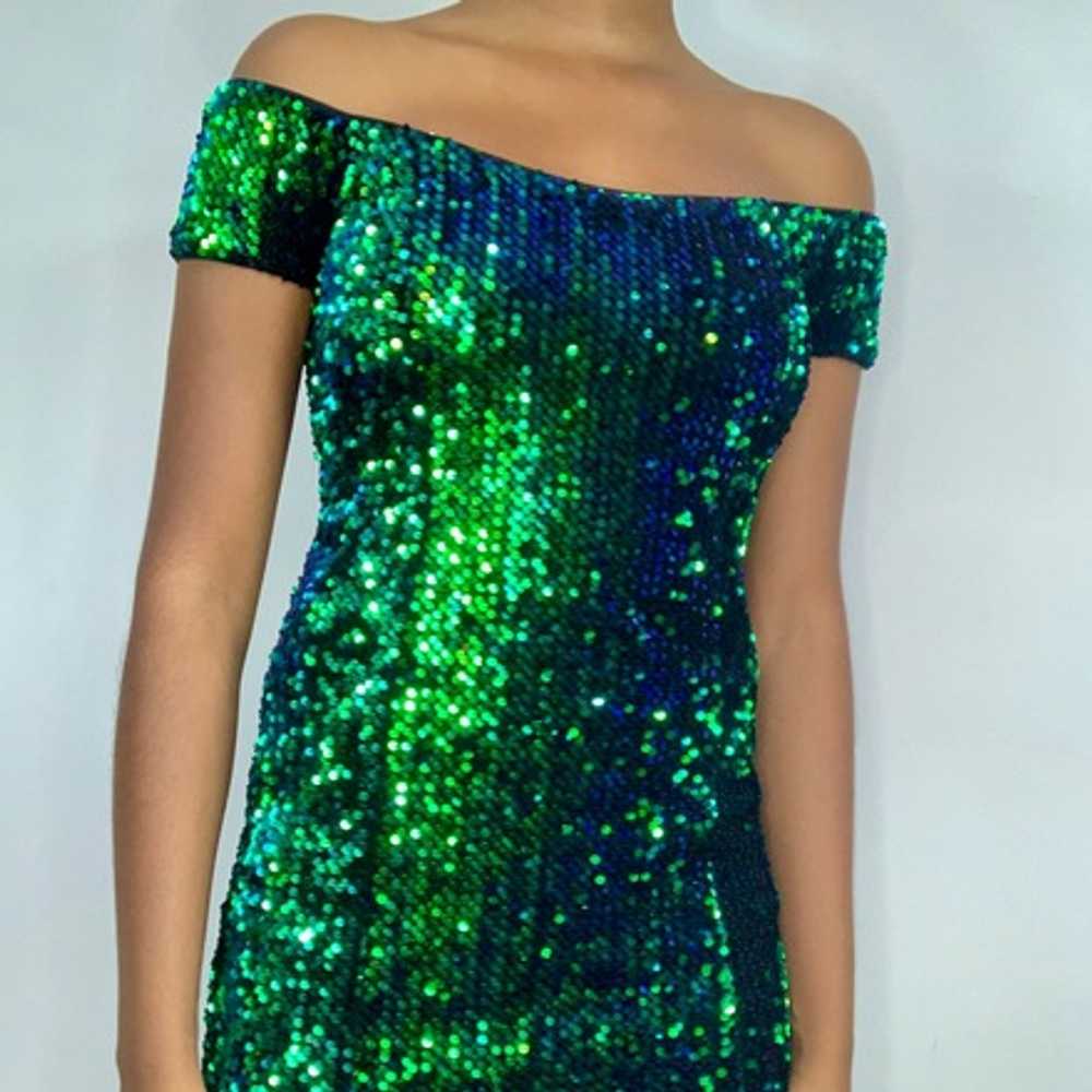 Off the Shoulder Sequin Party Dress - image 1