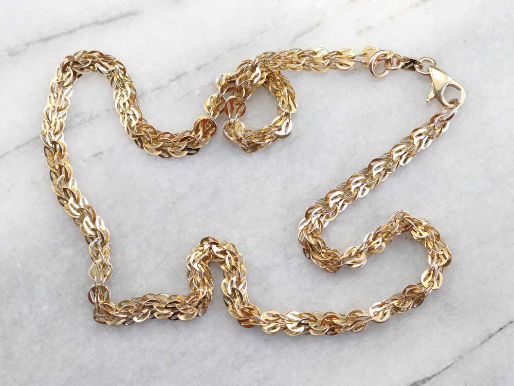 Antique Gold Woven Link Chain - image 2