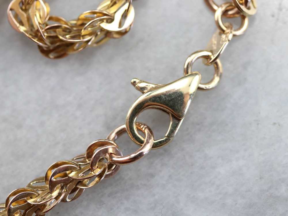 Antique Gold Woven Link Chain - image 3