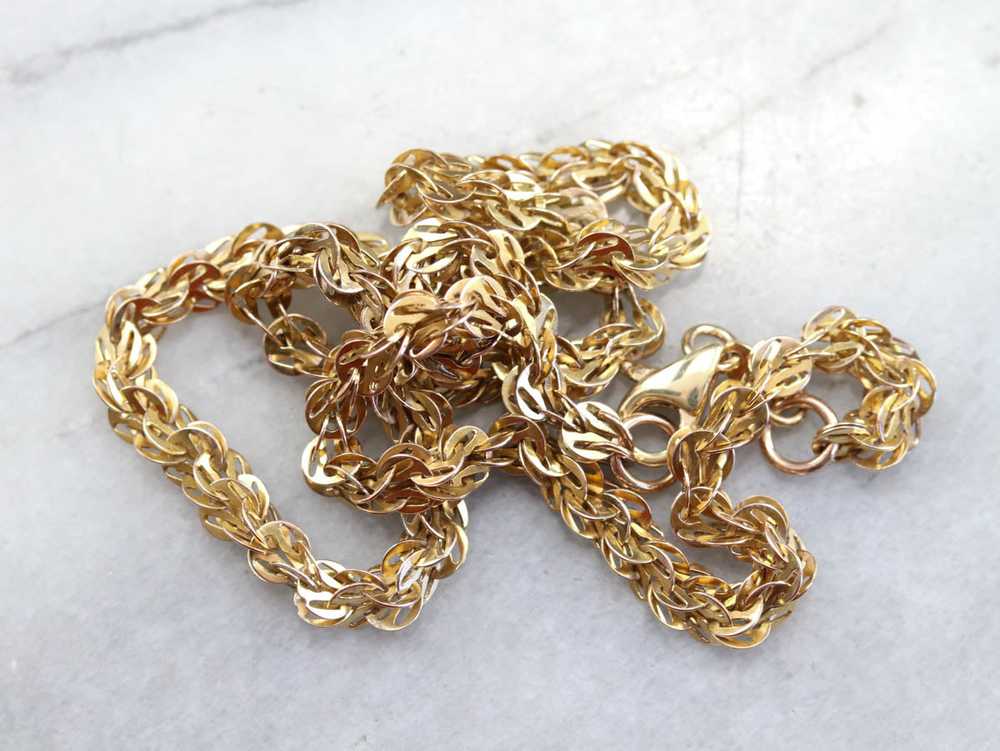 Antique Gold Woven Link Chain - image 4