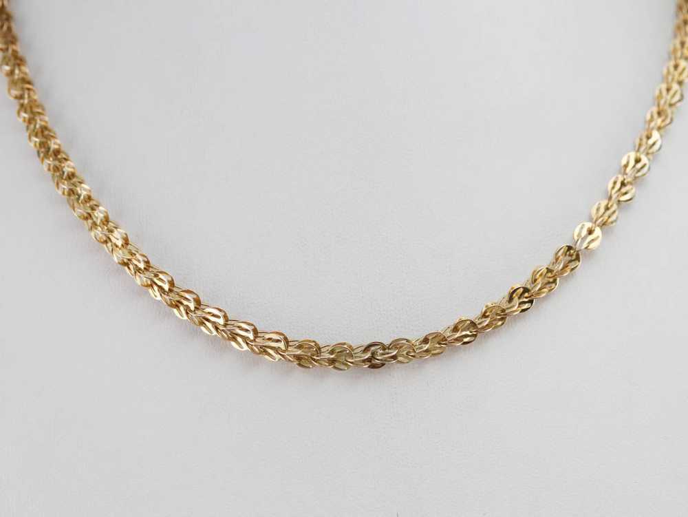 Antique Gold Woven Link Chain - image 6
