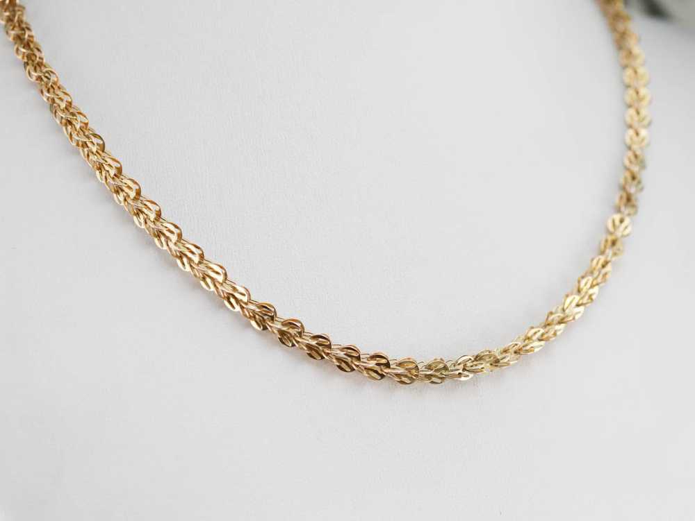 Antique Gold Woven Link Chain - image 7