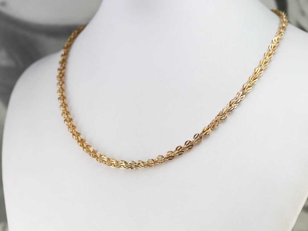 Antique Gold Woven Link Chain - image 8
