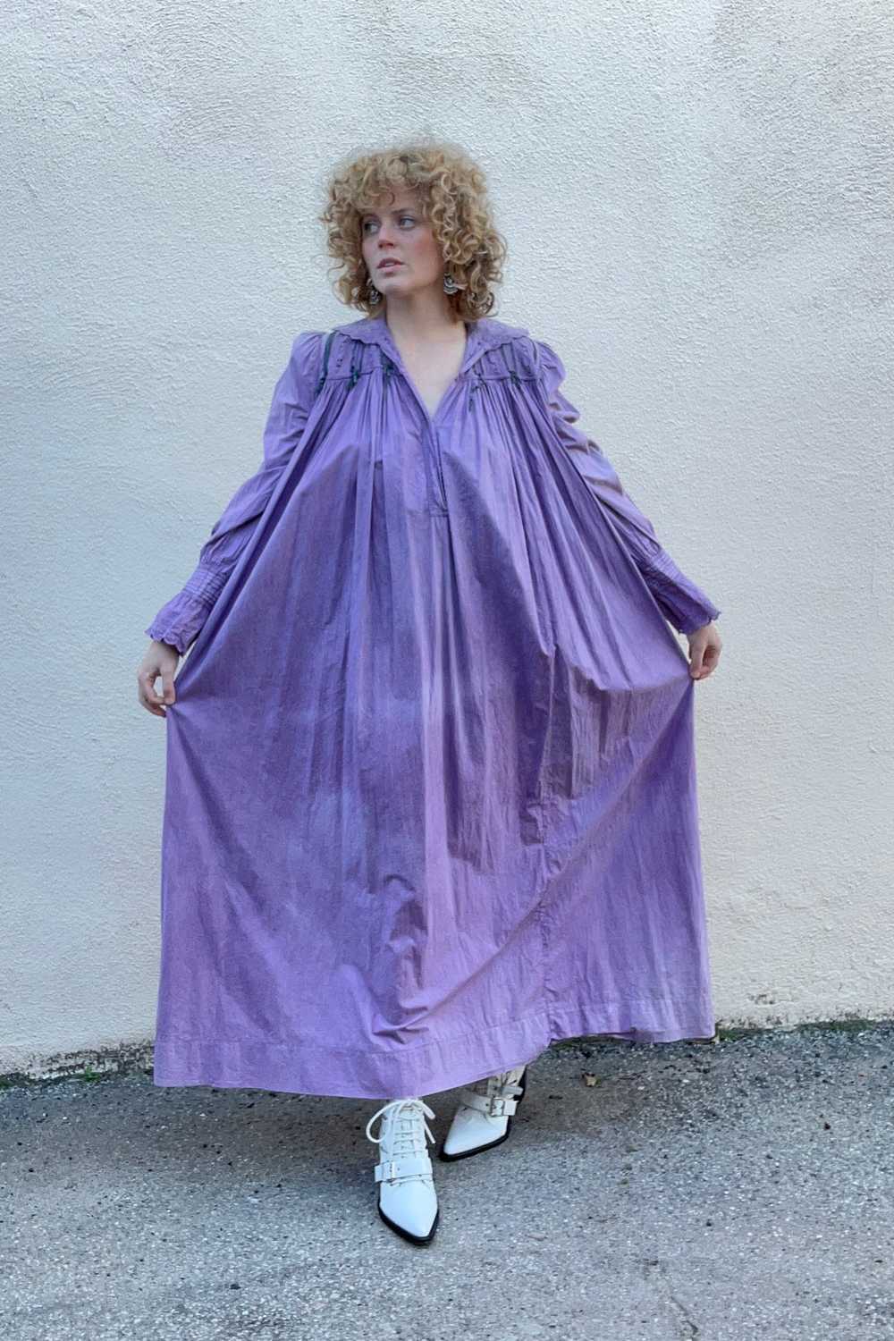 Vintage Purple Victorian Nightgown - image 1