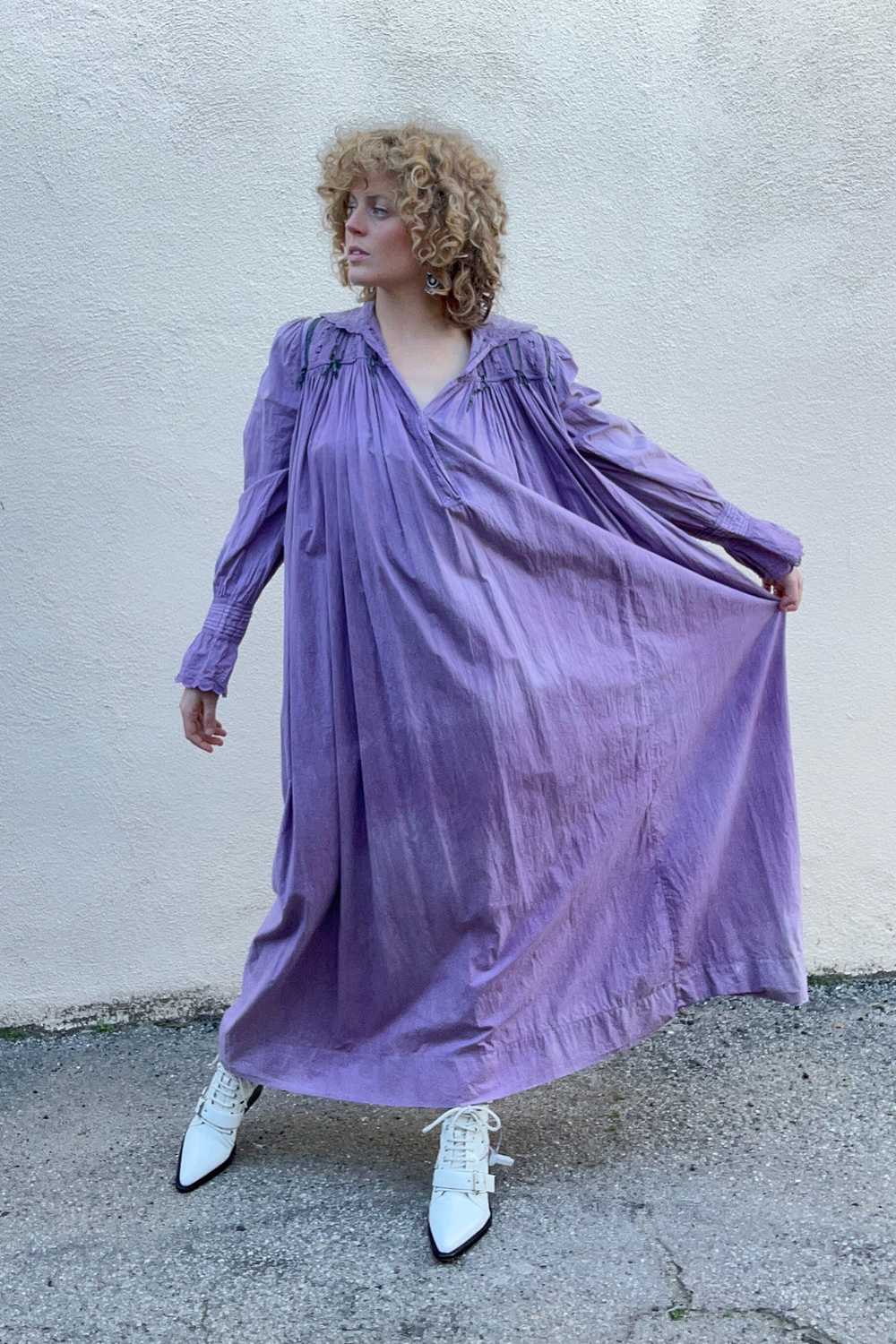 Vintage Purple Victorian Nightgown - image 3