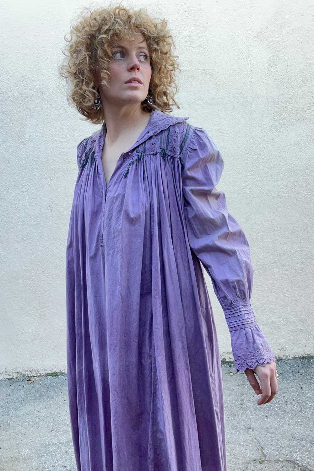 Vintage Purple Victorian Nightgown - image 4