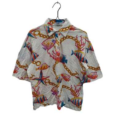 【Celine】90s Italy patterned polo shirt Celine】90s Italy patterned polo shirt