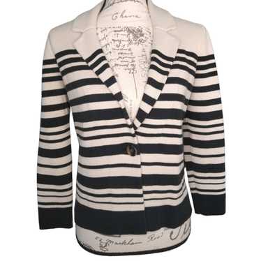 Ann Taylor Ann Taylor Loft Beige Black Striped Bu… - image 1