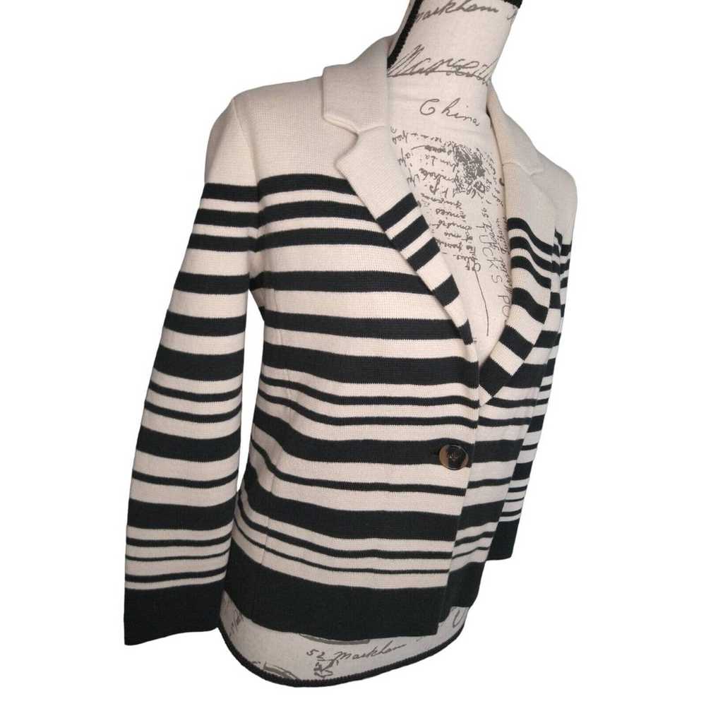 Ann Taylor Ann Taylor Loft Beige Black Striped Bu… - image 2