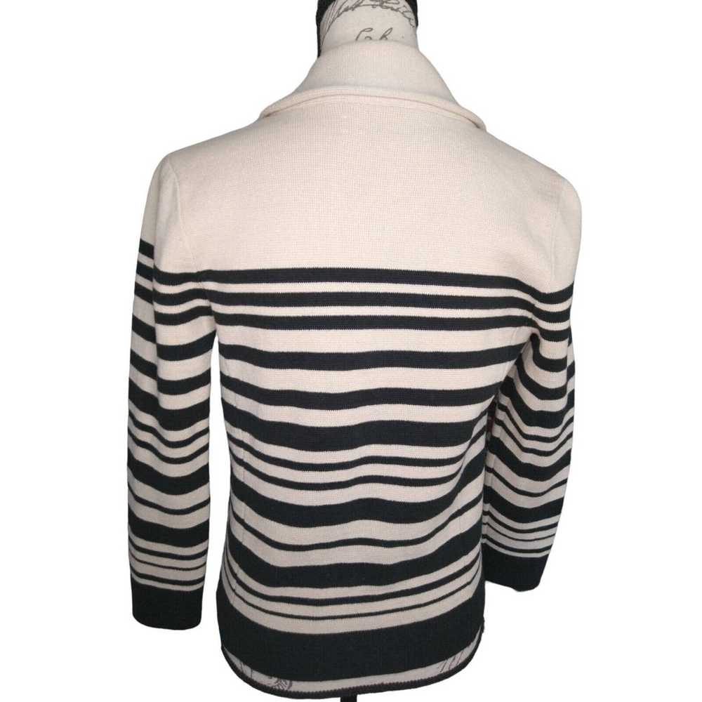 Ann Taylor Ann Taylor Loft Beige Black Striped Bu… - image 3