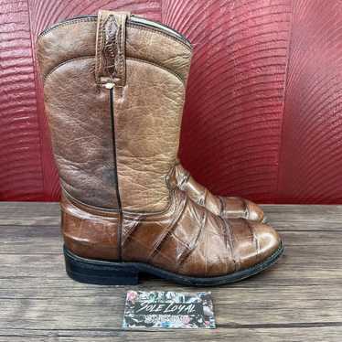 Vintage EL BUITRE VIERI Boots Hornback Crocodile W