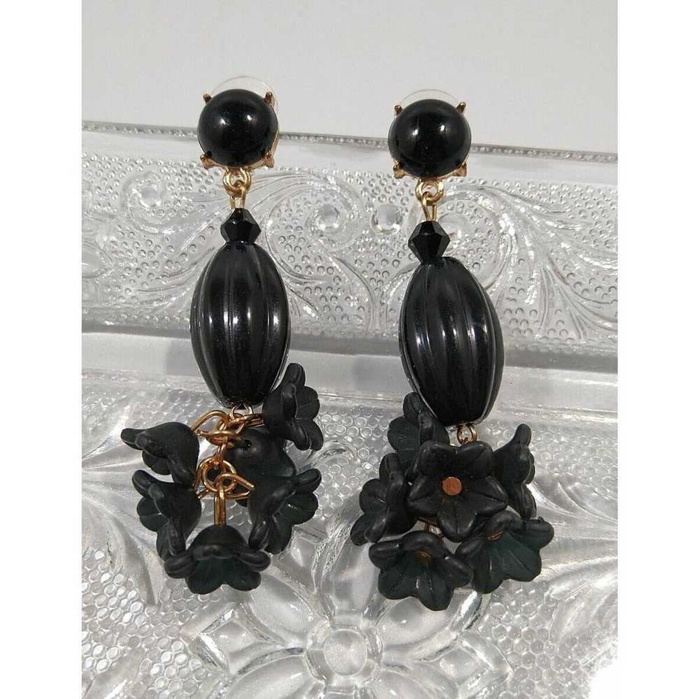 Vintage Vintage Black Fashion Statement Dangle Dr… - image 1