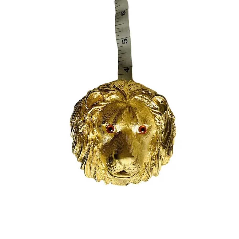 Vintage Lion Head Belt Buckle - image 3