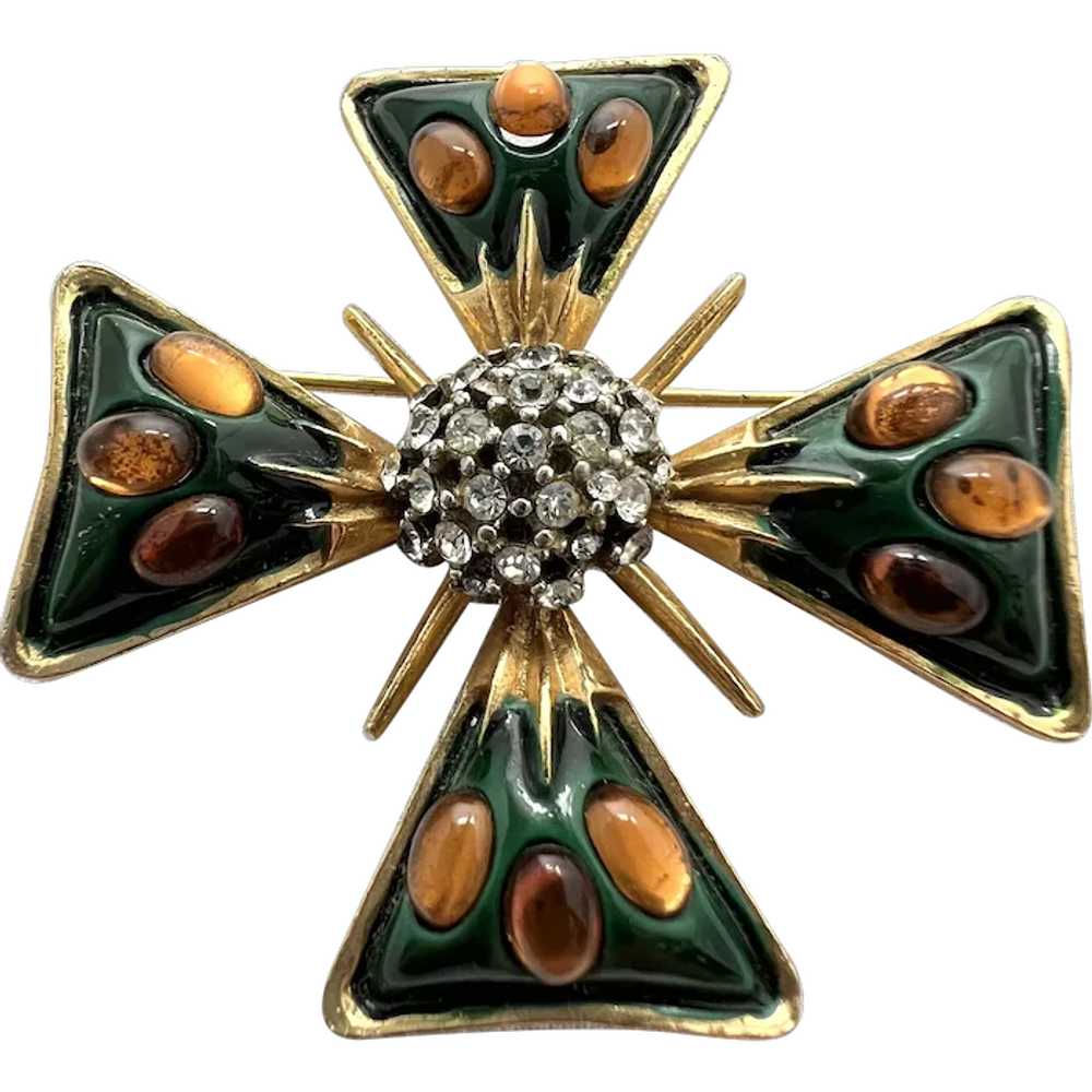 Scarce Kramer Maltese Cross Brooch - image 1