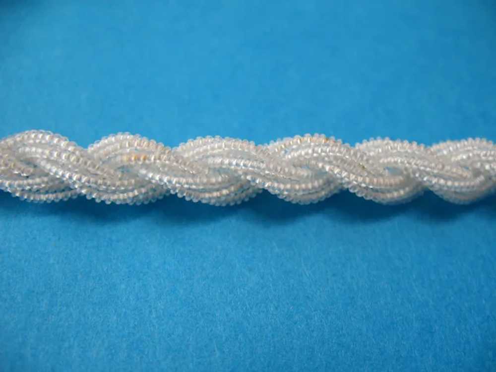 Vintage Twisted White Bead Necklace - image 4