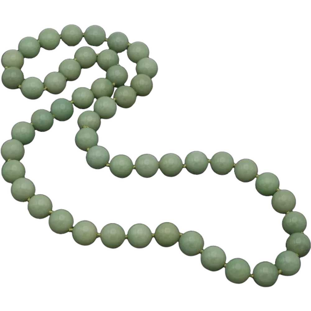 GIA Certified Vintage Natural Green Aventurine Be… - image 1