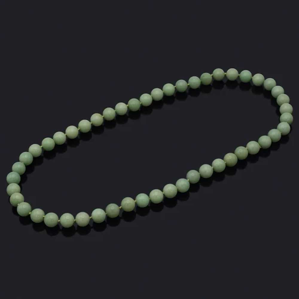 GIA Certified Vintage Natural Green Aventurine Be… - image 2