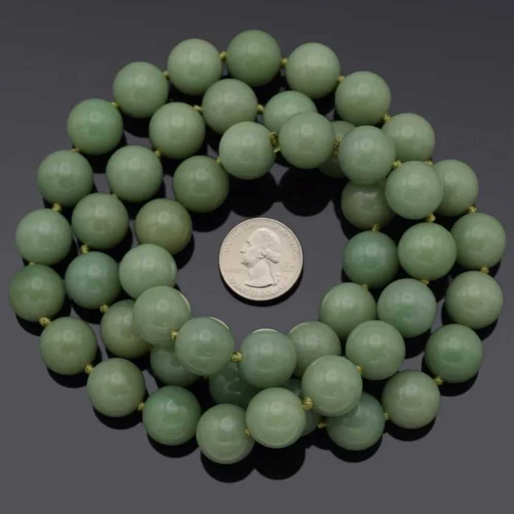 GIA Certified Vintage Natural Green Aventurine Be… - image 3