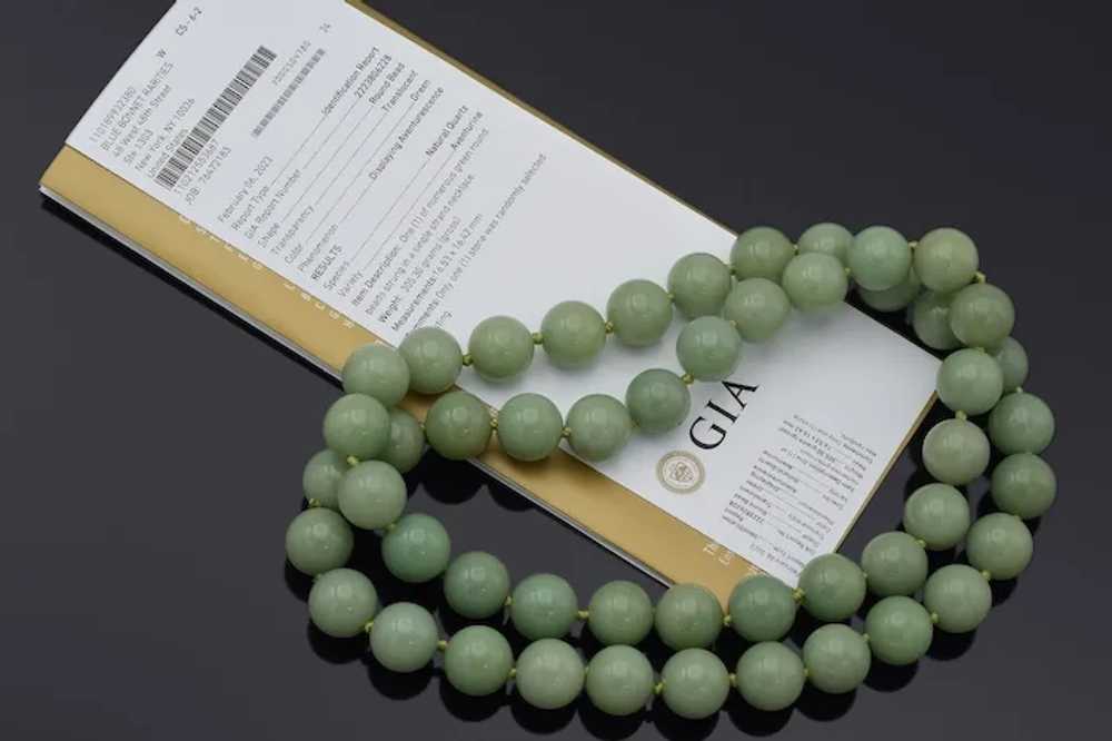 GIA Certified Vintage Natural Green Aventurine Be… - image 4