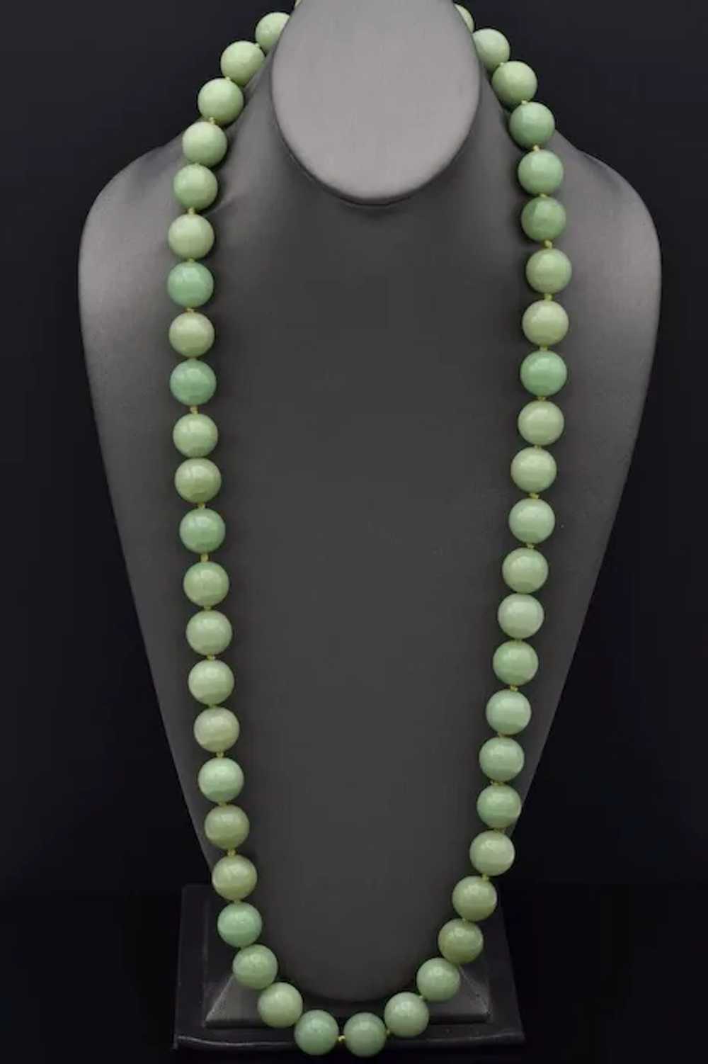 GIA Certified Vintage Natural Green Aventurine Be… - image 5