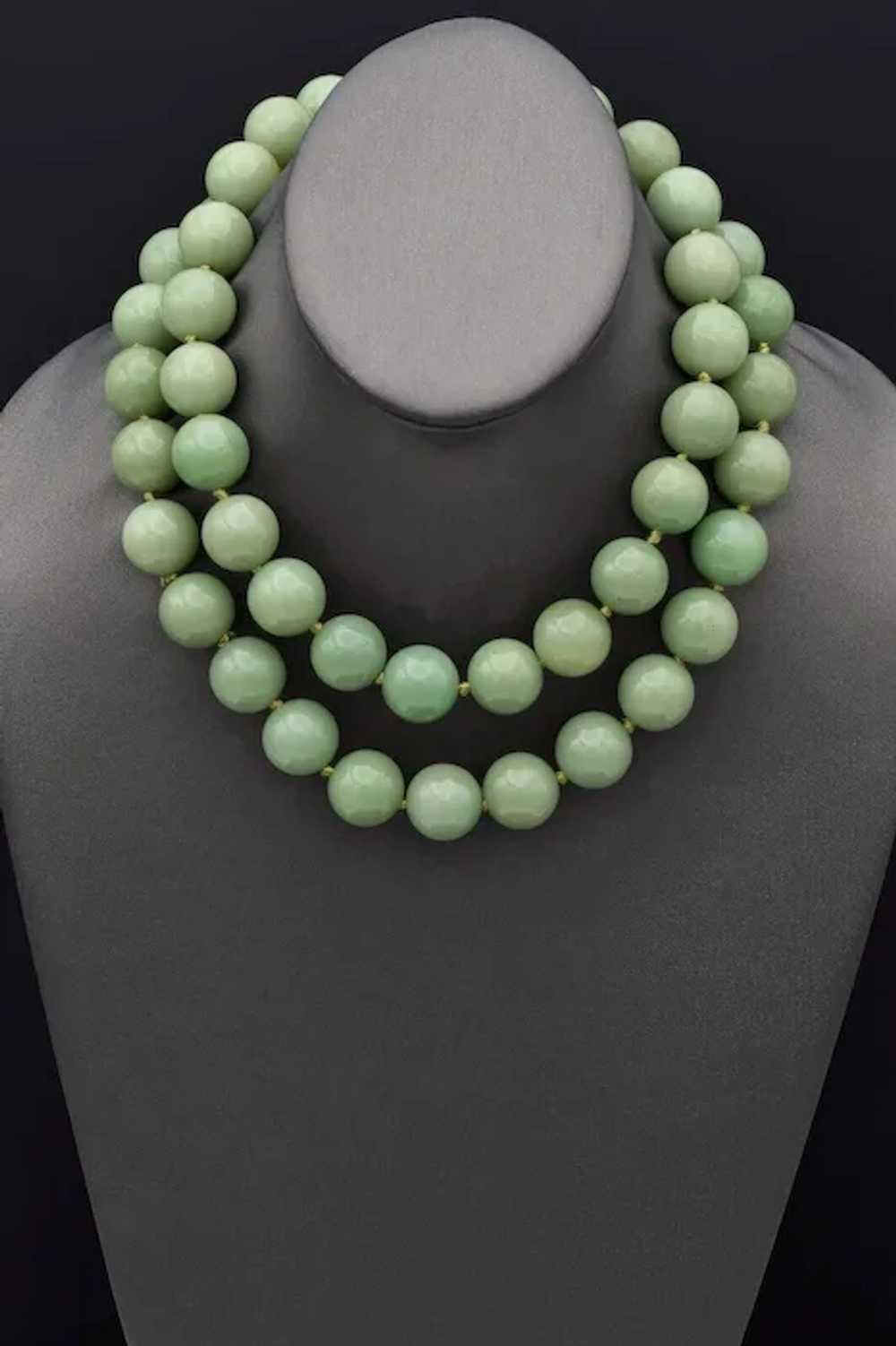 GIA Certified Vintage Natural Green Aventurine Be… - image 6