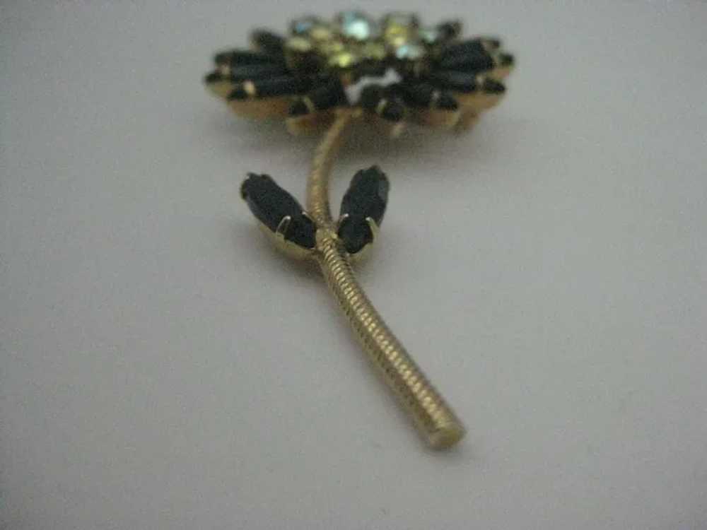 Flower daisy stemmed rhinestone black aurora bore… - image 5