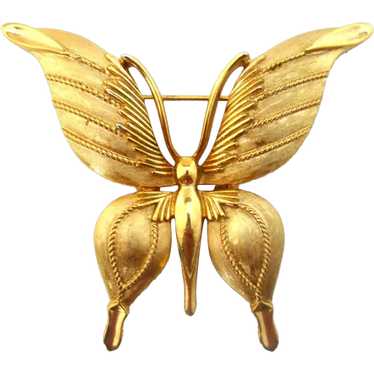 Elegant Crown Trifari Butterfly Figural Pin Brooch