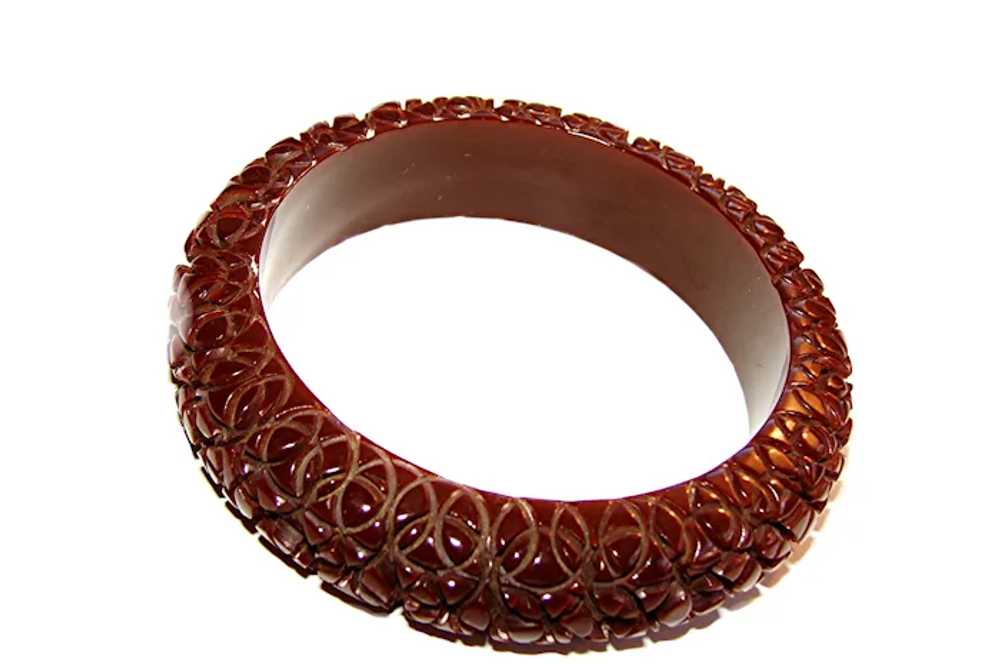 Vintage CHOCOLATE Brown Bakelite Bracelet Bangle … - image 2