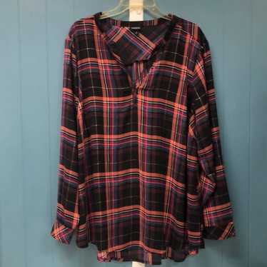 Vintage TORRID Blouse Plaid Foil women’s Plus sz … - image 1