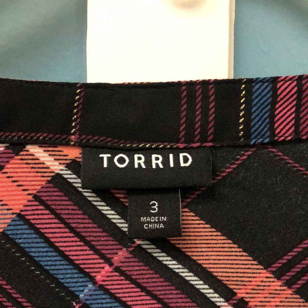 Vintage TORRID Blouse Plaid Foil women’s Plus sz … - image 2