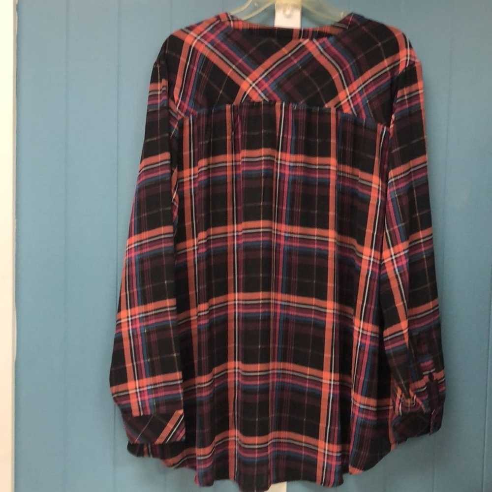 Vintage TORRID Blouse Plaid Foil women’s Plus sz … - image 3