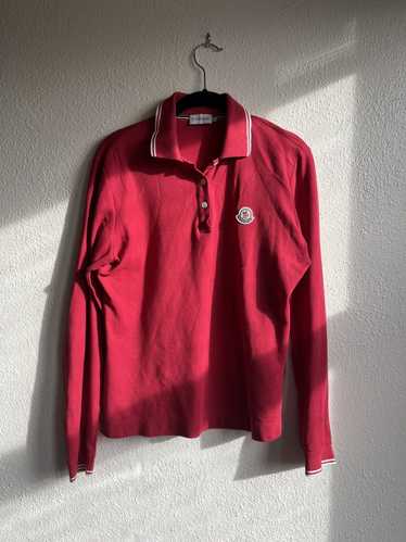 Moncler Red Moncler Longsleeve Polo - image 1