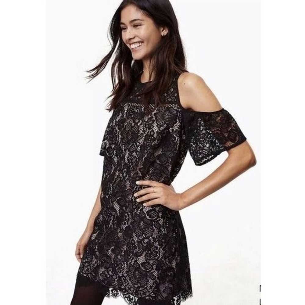 Other Loft Lace Cold Shoulder Black Dress Size 12 - image 1